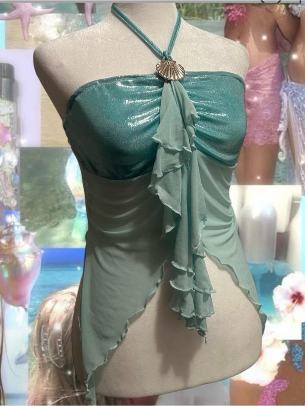 Mermaid Turquoise Halter Top